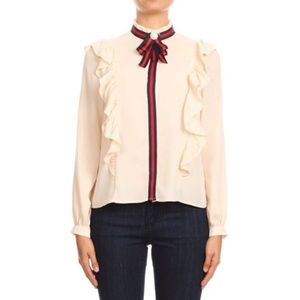 INA EMBELLISHED BOWTIE BLOUSE